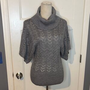 Grey Women's Sweater with Cowl Neck